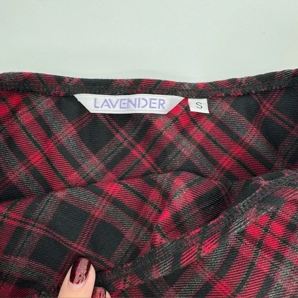 Red & Black Plaid Mini Skirt – Women’s Small - Picture 5 of 6